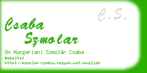 csaba szmolar business card