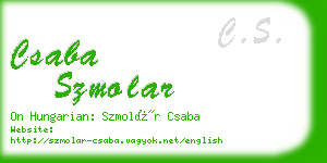 csaba szmolar business card